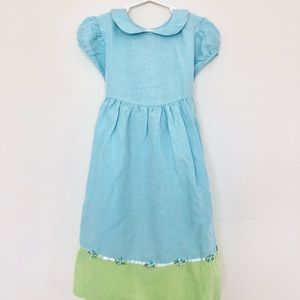 Classic Talbots Cinderella Blue Linen Girl Dress size 6X